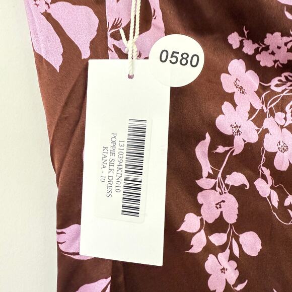 Reformation Womens Poppie Silk Mini Dress Kiana Size 10 NWT - Picture 5 of 6